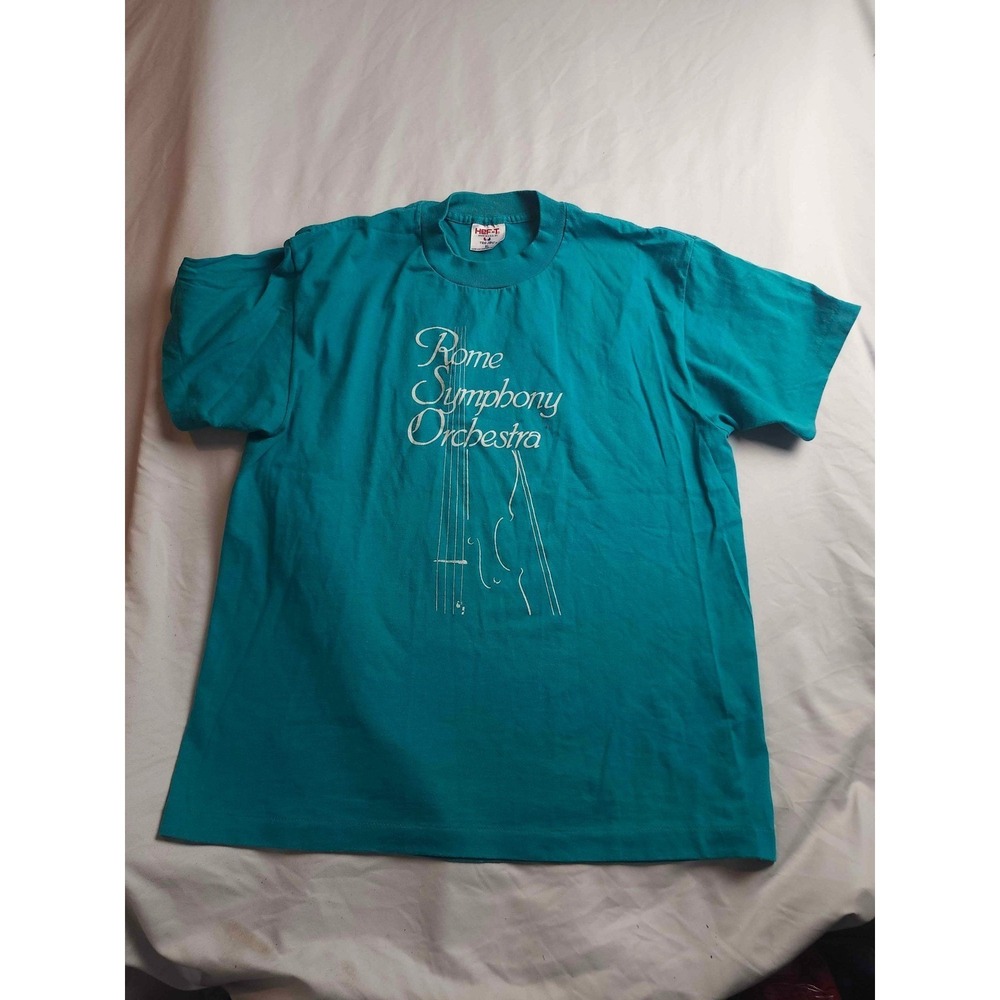Vintage Tee Jays Rome Symphony Orchestra T-Shirt XL Teal Blue Made in USA